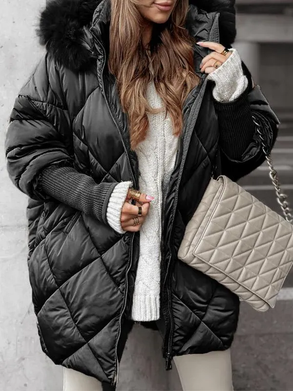 Annette™ | Geruite Puffer Trenchcoat