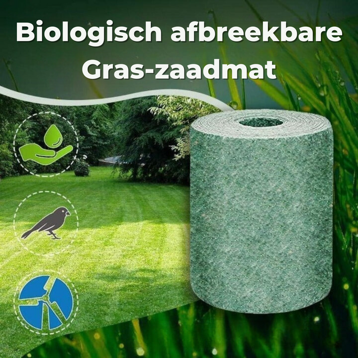 Biologisch afbreekbare graszaadmat | 1+1 Gratis